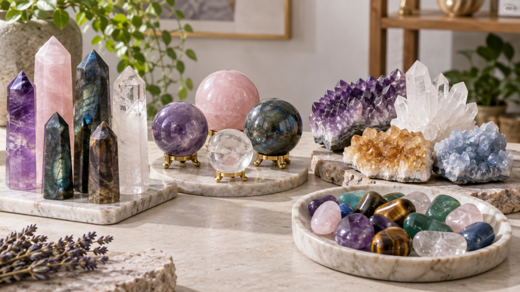 Crystal Towers, Spheres, Clusters & Tumbled Stones